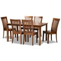 Baxton Studio Erion Modern and Contemporary Walnut Brown Finished Wood 7-Piece Dining Set 184-11427-10520-Zoro